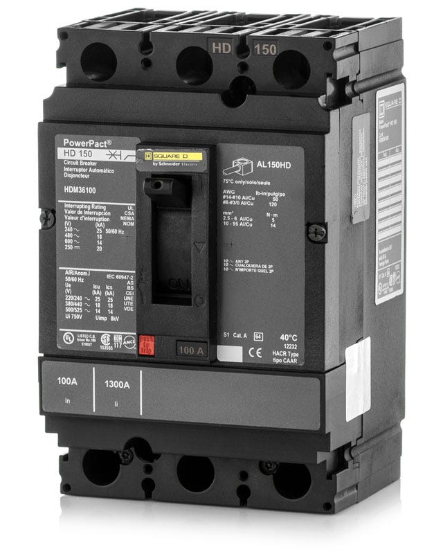 Square D HDM36100 3 Pole Circuit Breaker