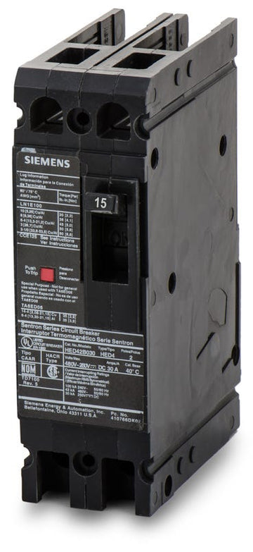 Siemens HED42B015 2 Pole Circuit Breaker