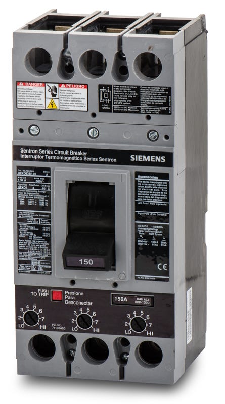 Siemens HHFXD63B150 3 Pole Circuit Breaker