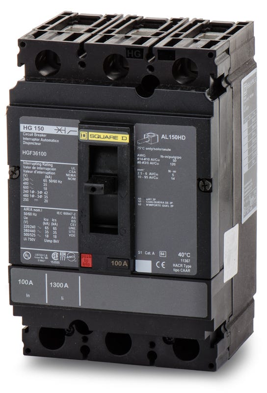 Square D HGF36100 3 Pole Circuit Breaker