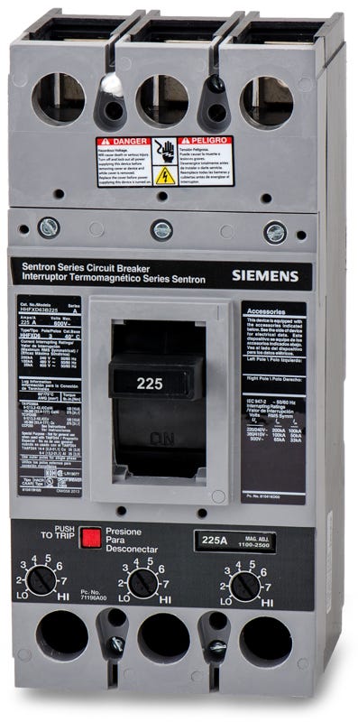 Siemens HHFXD63B225 3 Pole Circuit Breaker