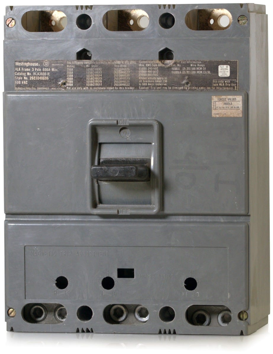 Westinghouse HLA3600 3 Pole Circuit Breaker