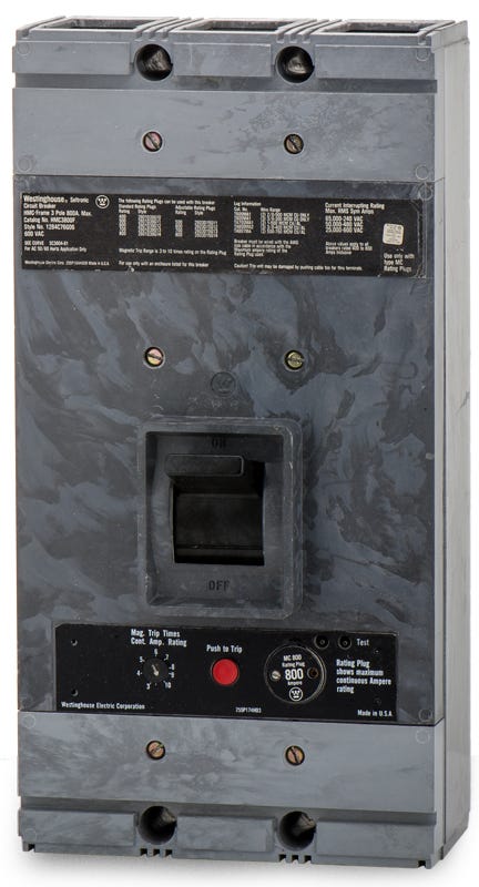 Westinghouse HMCG3800F 3 Pole Circuit Breaker