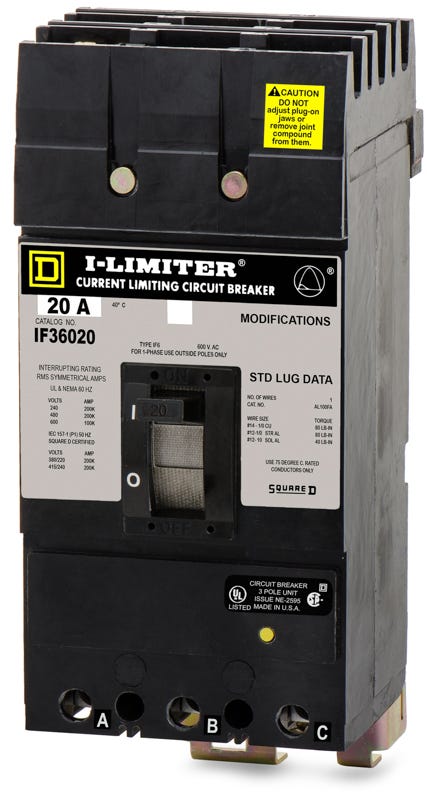 Square D IF36020 3 Pole Circuit Breaker