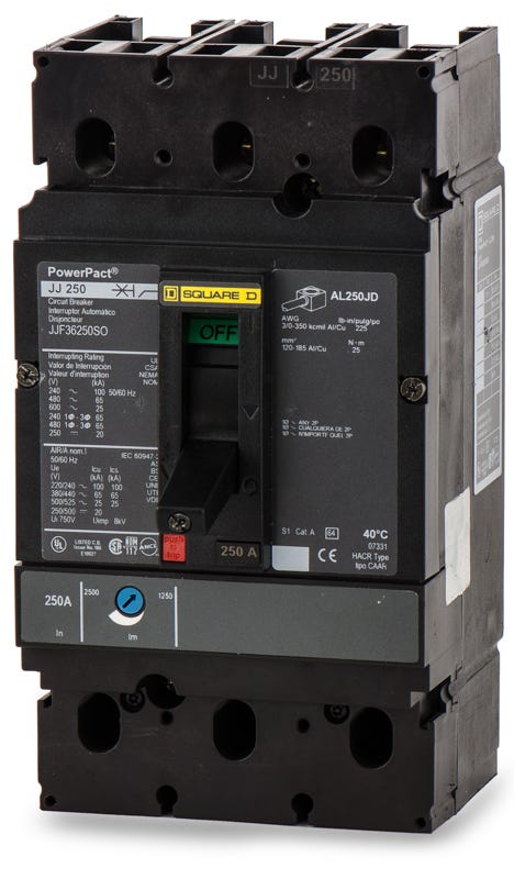 Square D JJF36250SO 3 Pole Circuit Breaker