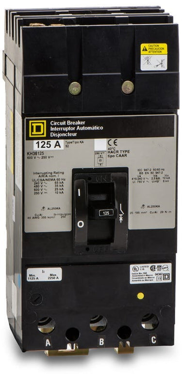 Square D KH26125 2 Pole Circuit Breaker