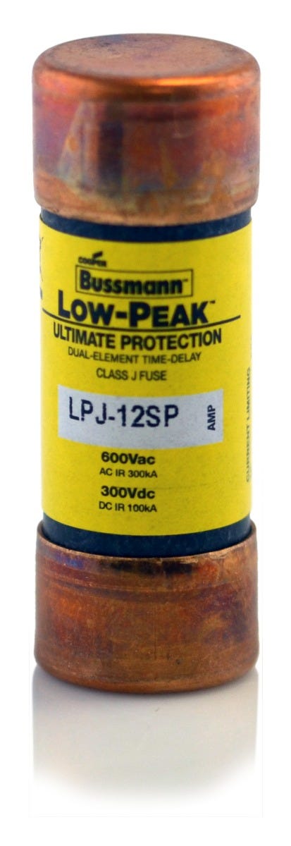 Fusible Bussmann LPJ-12SP à Double élément Et Délai - 12 Ampères, 600V, Classe J