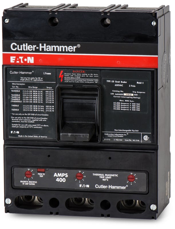 Eaton/Cutler-Hammer LSB360400E 3 Pole Circuit Breaker