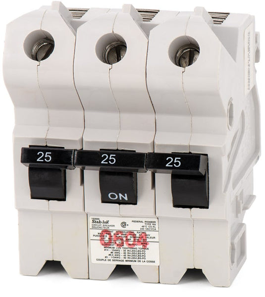 Federal Pacific NA3P25 3 Pole Circuit Breaker