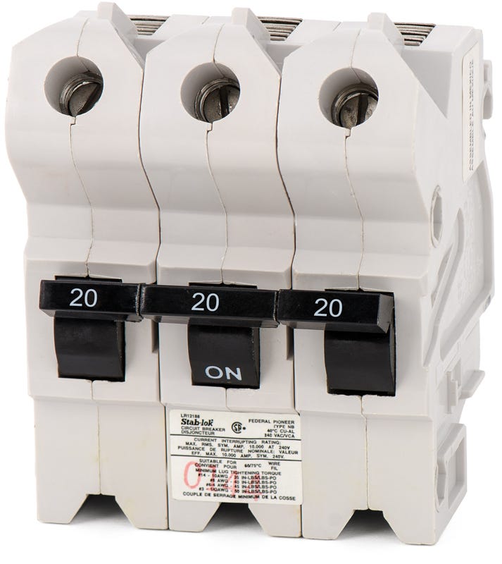 Federal Pacific NB232020 3 Pole Circuit Breaker