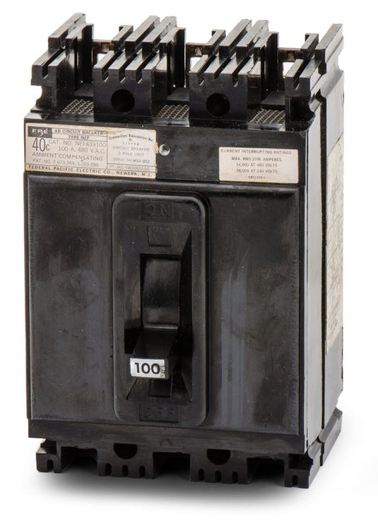 Federal Pacific NEF433100 3 Pole Circuit Breaker