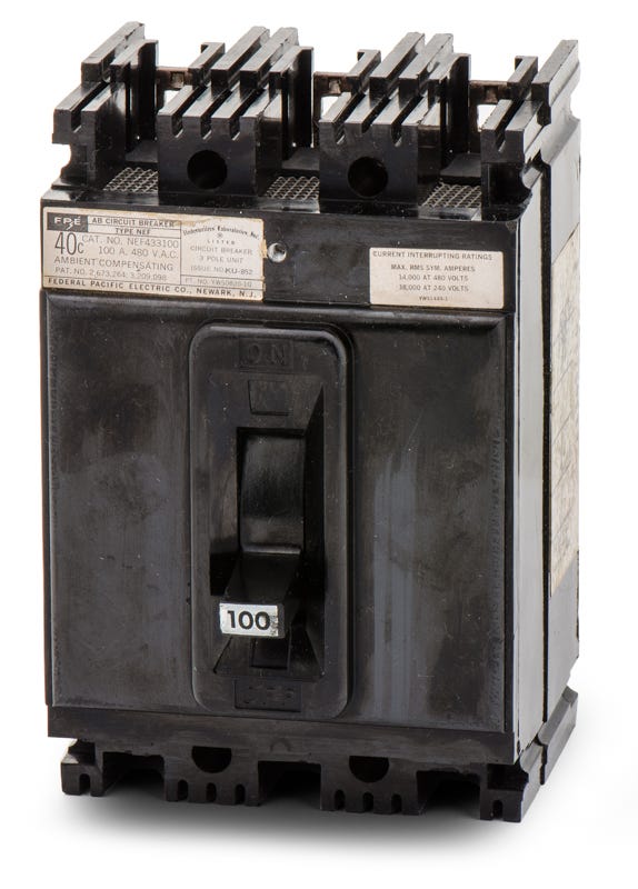 Federal Pacific NEF433100 3 Pole Circuit Breaker