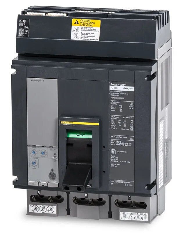 Square D PJA36080U31A 3 Pole Circuit Breaker