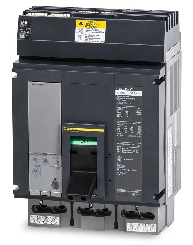 Square D PJA36100U31A 3 Pole Circuit Breaker