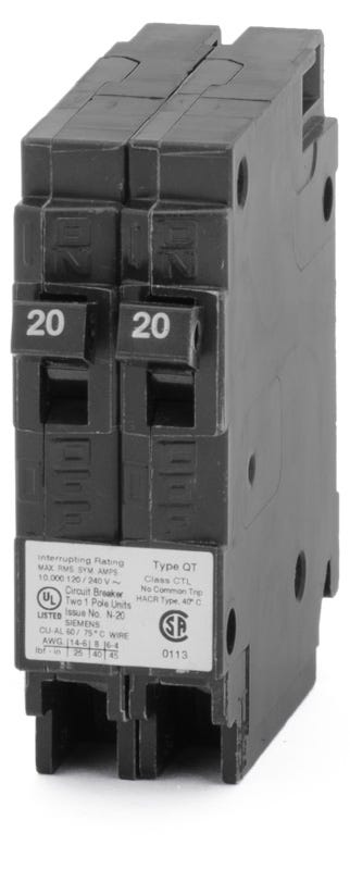 Q2020 Siemens Q2020 Tandem Circuit Breaker – SuperBreakers