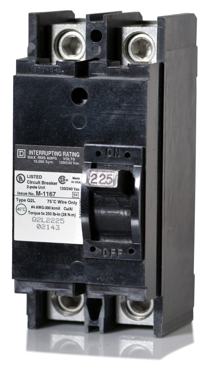 Square D Q2L2225 2 Pole Circuit Breaker