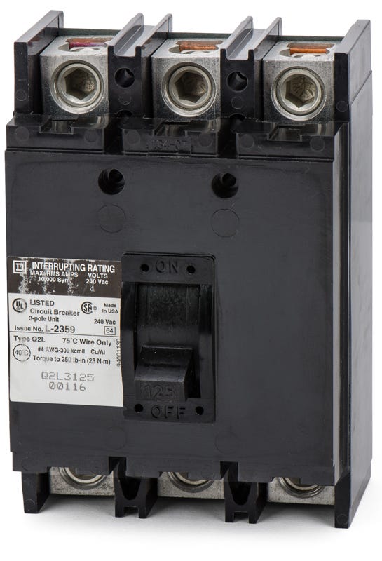 Square D Q2L32125 3 Pole Circuit Breaker