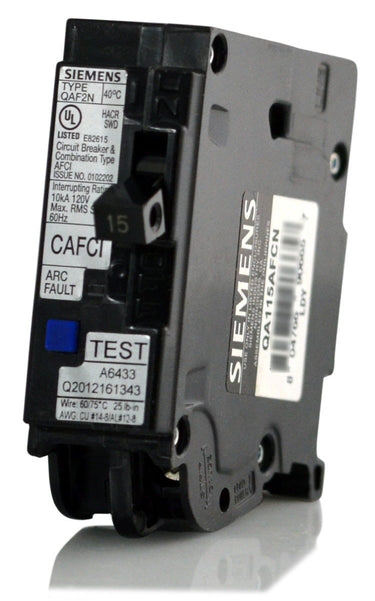 Siemens QA115AFCN 1 Pole Arc Fault Circuit Breaker