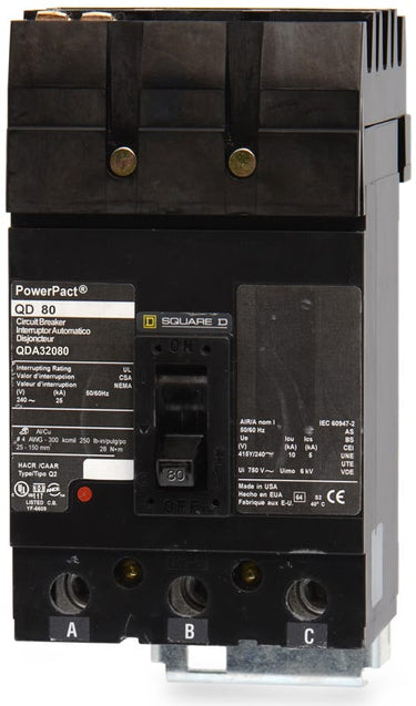 Square D QDA32080 3 Pole Circuit Breaker