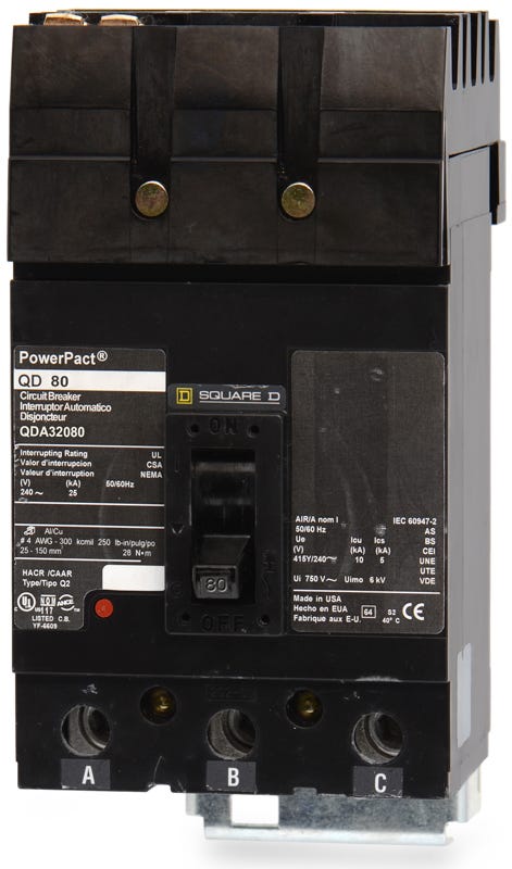 Square D QDA32080 3 Pole Circuit Breaker