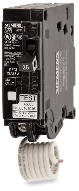 Siemens QF125A 1 Pole Ground Fault Circuit Breaker