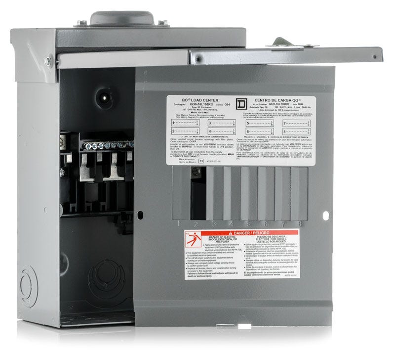 Square D QO816L100RB Main Lug Load Center