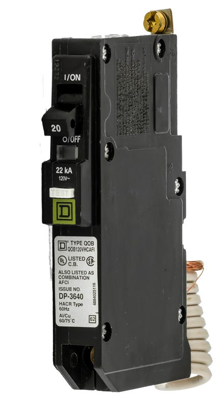 Square D QOB120VHCAFI 1 Pole Circuit Breaker