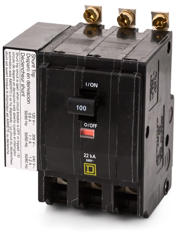 QO QOB3100VH-1021 3 Pole Circuit Breaker