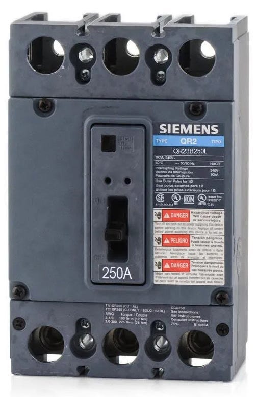 Siemens QR23B250L 3 Pole Circuit Breaker