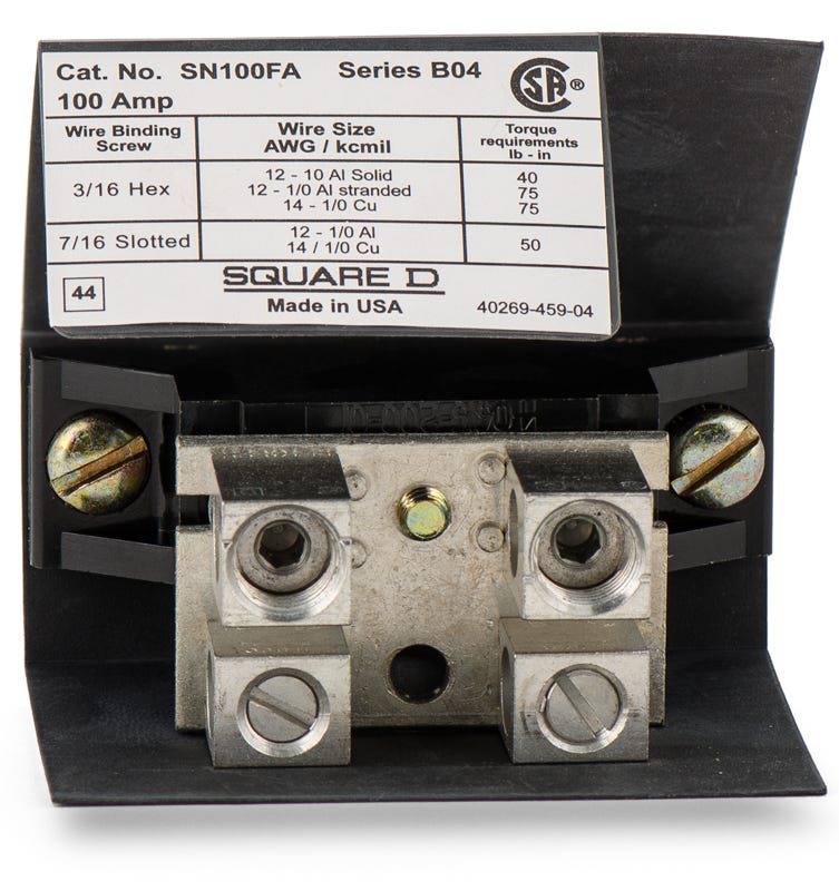 Square D SN100FA Neutral Assembly