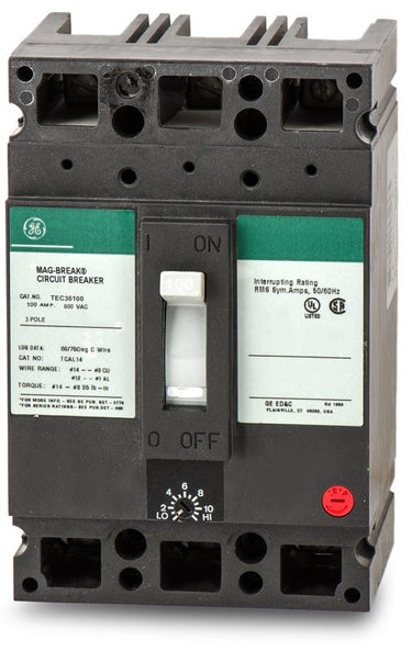 General Electric TEC36100 3 Pole Circuit Breaker