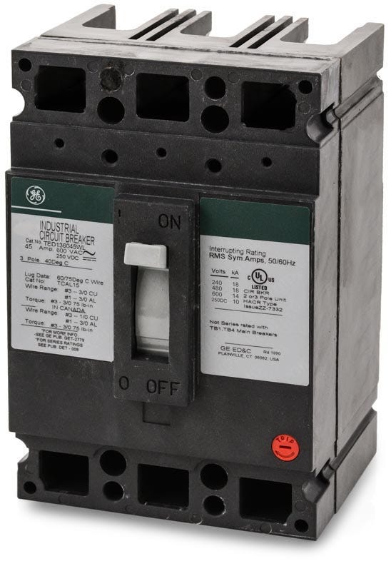 General Electric TED136045WL 3 Pole Circuit Breaker