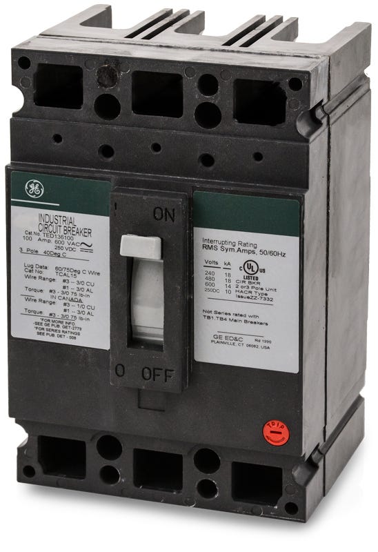 General Electric TED136100 3 Pole Circuit Breaker