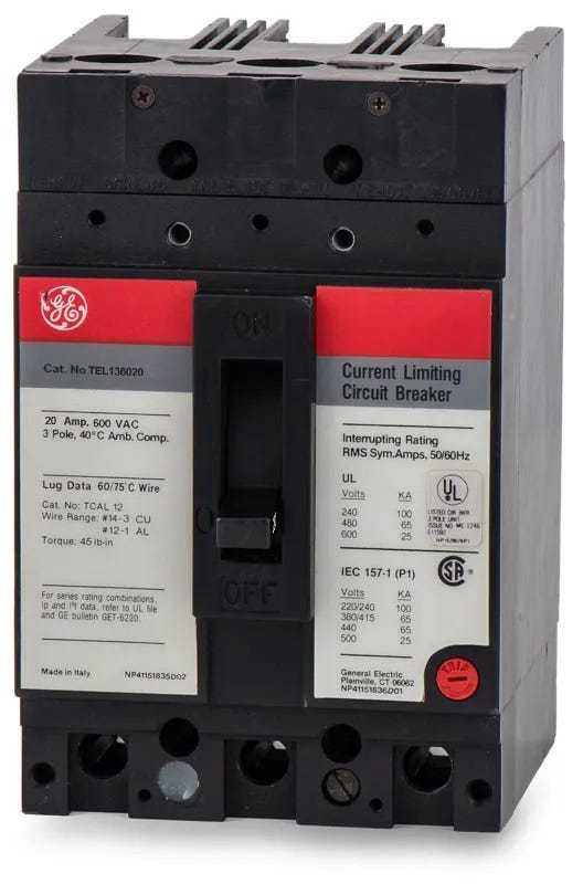 General Electric TEL136020 3 Pole Circuit Breaker