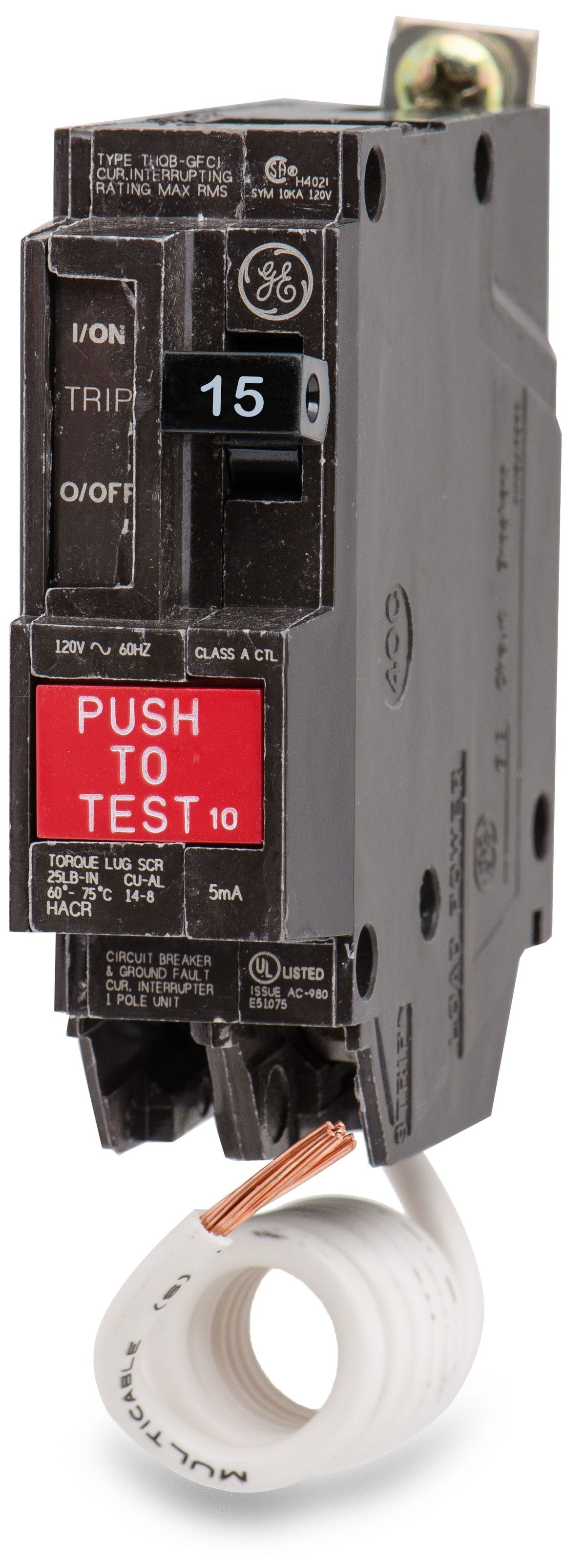 General Electric THQB1115GF 1 Pole Circuit Breaker Ground Fault