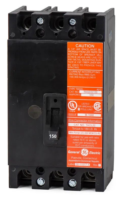 General Electric TMQD32150 3 Pole Circuit Breaker